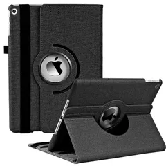 iPad 9世代 ケース 10.2インチ iPad 第9/8/7世代 ケース (2021/2020/2019モデル) 360度回転 耐衝撃カバー オートスリップ機能搭載 3段階調節可能 ホルダベルト付き (ブラック)