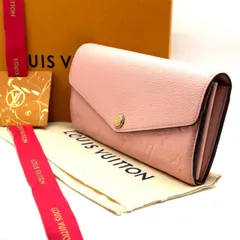 甘さを抑えた、上品色✨　LOUIS VUITTON　長財布 モノグラムアンプラント フラップ 16カード ポルトフォイユサラ ローズプードル　ピンク