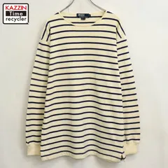 90s USA製 vintage RALPH LAUREN ボーダー柄 長袖Ｔシャツ メンズ 表記Lサイズ