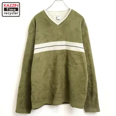 00s GAP Vネック トレーナー フリースジャケット メンズ 表記Lサイズ