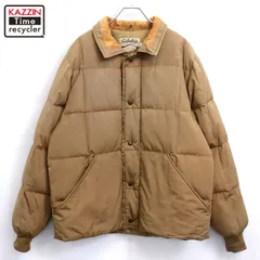 80s vintage Cabelas 襟コーデュロイ スナップボタン ダウンジャケット メンズ 表記Lサイズ