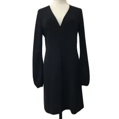 ザラウーマン ZARA WOMAN ワンピース フレア ミニ 無地 長袖 USA S 黒 ブラック