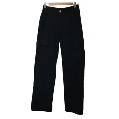 ザラ ZARA パンツ カーゴ ストレート ロング 無地 USA 2 黒 ブラック