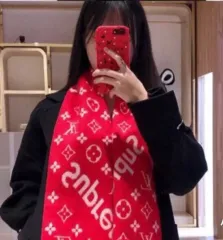 Louis Vuitton Supreme コラボ レッド スカーフ