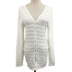 スローブ イエナ SLOBE IENA  カーディガン Vネック ロング 長袖 白 ホワイト