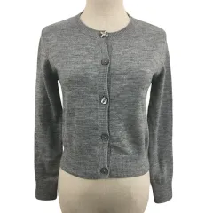 スナイデル SNIDEL カーディガン ニット クルーネック ビジュー 長袖 F グレー