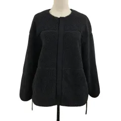 ニコアンド Niko and.. ジャケット ブルゾン 中綿 ボア 長袖 M グレー 黒 ブラック