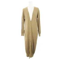 スライ SLY STANDARD カーディガン ニット Vネック 長袖 ロング マキシ コットン F 茶 ブラウン /AH21