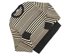 niko and ニコ アンド ボーダー ニット セーター sizeL/黒ｘベージュ ◇■ メンズ