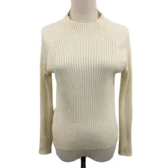 レトロガール RETRO GIRL カットソー ニット ハイネック プルオーバー リブ 無地 長袖 F ベージュ