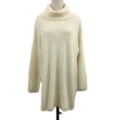 アングリッド UNGRID セーター チュニック ニット プルオーバー オフタートル 無地 長袖 F 白 ホワイト