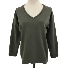 ジャーナルスタンダード レリューム JOURNAL STANDARD relume カットソー Tシャツ プルオーバー Vネック 無地 長袖 F 緑 グリーン