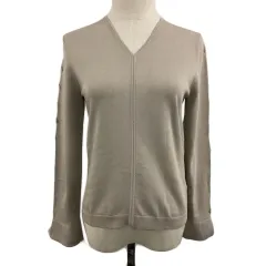 ジルスチュアート JILL STUART EndyROBE カットソー ニット プルオーバー Vネック 無地 長袖 FR ベージュ グレー