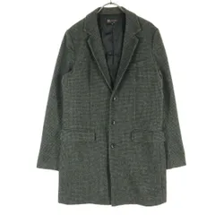 MICHEL KLEIN homme ミッシェルクラン オム 千鳥格子柄 シングルボタン チェスターコート 46 グレー メンズ 古着のサムネイル
