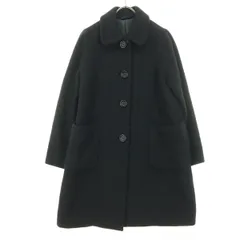 NICE CLAUP ナイスクラップ 日本製 起毛 シングルボタン ウールコート ブラック レディース 古着のサムネイル