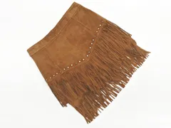 ZARA basic ザラ ベーシック スウェード フリンジ スカート sizeS/茶 ◇■ レディース
