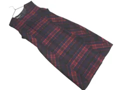 LAURA ASHLEY ローラ アシュレイ ウール混 チェック ワンピース size36/赤ｘ紺 ◇■ レディース