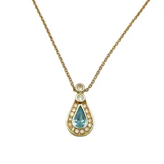 クリスチャンディオール Christian Dior ネックレス ヴィンテージ ブルーストーン ドロップ GP レディース