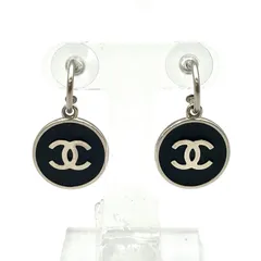 シャネル CHANEL ピアス ココマーク 04V メタル ブラック×シルバー レディース