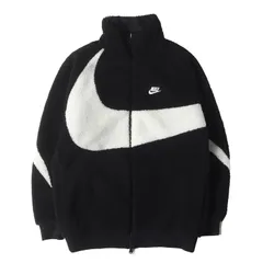 NIKE ナイキ ジャケット ブラック ブラック 黒白 サイズ:L | 21AW ビッグスウッシュ リバーシブル フリースボア ジャケット(VM SWOOSH FULL ZIP JACKET) | アウター ブルゾン 上着【メンズ】【中古】