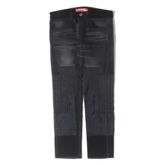 【美品】JUNYA WATANABE COMME des GARCONS ジュンヤワタナベ コムデギャルソン パンツ ブラックインディゴ XS | Levis フェード ヴィンテージ加工 パッチワーク 刺繍 スリム ストレート デニム パンツ【中古】