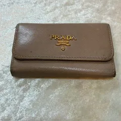 プラダ　PRADA　サフィアーノレザー　ベージュ系　キーケース　【フック欠損あります】