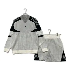 中古 レディース アディダスゴルフ adidas GOLF セットアップ S M 白系 ホワイト 訳あり上下サイズ違い ニット 2024年モデル