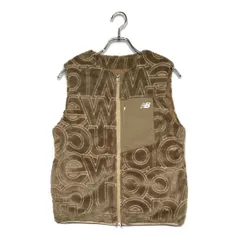 中古 レディース ニューバランスゴルフ New Balance golf ベスト 1(M) ベージュ 中綿 ボア ダブルジップ 総柄