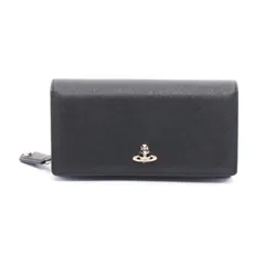 ヴィヴィアンウエストウッド Vivienne Westwood 二つ折り長財布 CLASSIC LOGO WALLET オーブ 51060025L0040N401 ブラック サフィアーノレザー 二つ折り長財布 レディース 新品