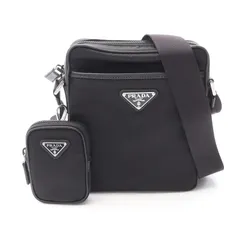 プラダ PRADA ショルダーバッグ TESSUTO+SAFFIANO 2VH1122DMHF0002 ブラック ナイロン サフィアーノレザー ショルダーバッグ ユニセックス 新品