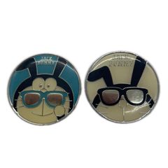 중고 잭 버니 Jack Bunny!! 마커 화이트 라이트 블루 도라에몽 2개 세트 선글라스