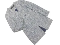 ZARA basic ザラ ベーシック ツイード ノーカラー コート sizeS/紺 ◇■ レディース