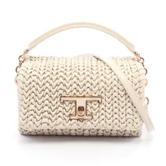 トッズ TOD'S ハンドバッグ Tタイムレス フラップバッグ アイボリー レザー Tタイムレス フラップ マイクロ バッグ レディース Used A