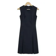 フォクシーニューヨーク ワンピース サイズ40 M レディース美品  - 20137 黒 クルーネック/ノースリーブ/ひざ丈/ボックスプリーツ