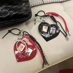 バッグチャーム ハート リボン パール パラコードチャーム バッグアクセサリー じゃらじゃらつけ カラナビ 平成レトロ キーリング キーホルダー ストラップ