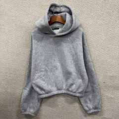 ザラ ZARA カジュアル クロップド 起毛 フーディー L A05865