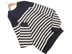 theory セオリー カシミヤ混 ボーダー ニット セーター sizeS/濃紺ｘ白 ◇■ レディース