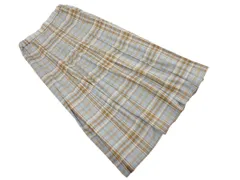 studio CLIP スタジオクリップ チェック プリーツ ロング スカート sizeM/青ｘ茶 ◇■ レディース