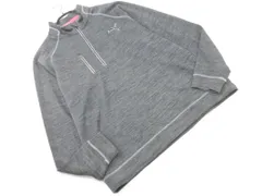 PUMA プーマ ハーフジップ ロゴ刺 プルオーバー カットソー sizeL/グレー ◇■ メンズ
