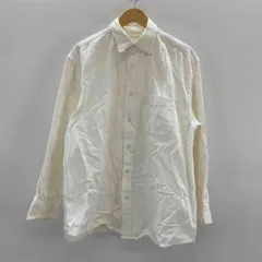 GU ジーユー メンズ 長袖シャツ　ボタンダウン　胸ポケット　無地　白　L
