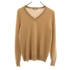 UNIQLO ユニクロ カシミヤ100％ 長袖 Vネック セーター L ベージュ ニット レディース 古着