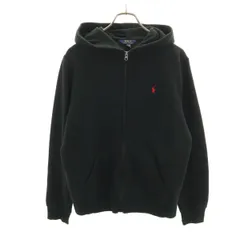 POLO RALPH LAUREN ポロラルフローレン 長袖 スウェット ジップパーカー XL 18-20 ブラック キッズ 古着
