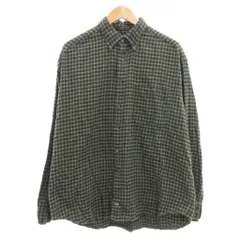 ドッカーズ DOCKERS 90s ヴィンテージ フランネルシャツ チェック柄 ボタンダウン BD 長袖 L 緑 グリーン /JS