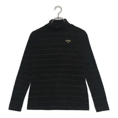 未使用品 レディース キャロウェイ Callaway 長袖シャツ M 黒 ブラック タートルネック ボーダー 起毛素材