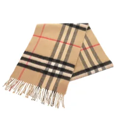 新品同様 バーバリー チェック柄 カシミヤ ベージュ マフラー 1555 BURBERRY