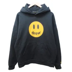 ドリューハウス drew house スマイリーフェイス パーカー フーディー スウェット プリント ロゴ オーバーサイズ S 黒 ブラック IBO83 ☆AA★ 0201