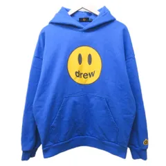 ドリューハウス drew house スマイリーフェイス パーカー フーディー スウェット プリント ロゴ オーバーサイズ S 青紫 系 IBO83 ☆AA★ 0201