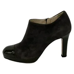 FABIO RUSCONI(ファビオルスコーニ) ブーティ 36 レディース - ダークグレー×カーキ アウトソール張替済 レザー