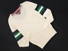TOMMY HILFIGER トミーヒルフィガー ボーダー ニット セーター sizeS/オフホワイトｘ紺ｘ緑 ◇■ レディース