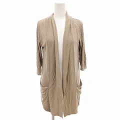 アダムエロペ Adam et Rope' カーディガン ニット ボタンレス 半袖 38 グレージュ /FF ■MET1